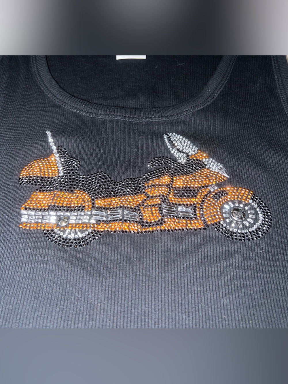 Vintage Rhinestone Motorcycle Tank - Picture 2 of 9